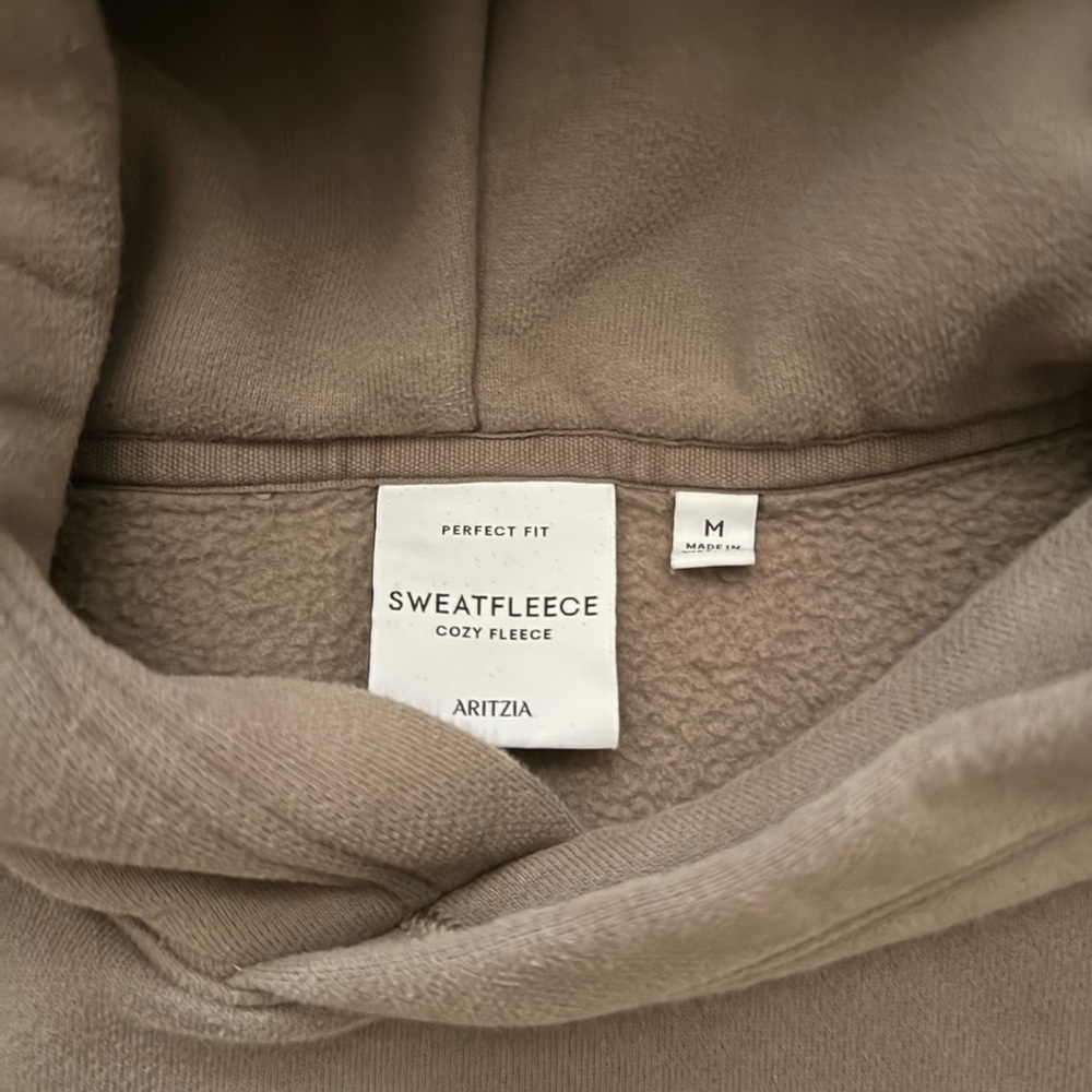 NEW - Aritzia Taupe Perfect Hoodie - Picture 3 of 4